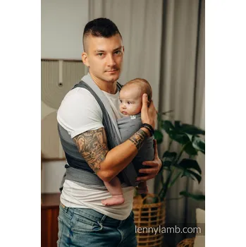 Šátek na nošení dítěte LennyLamb Baby Wrap LITTLE HERRINGBONE OMBRE GREY Velikost: 4