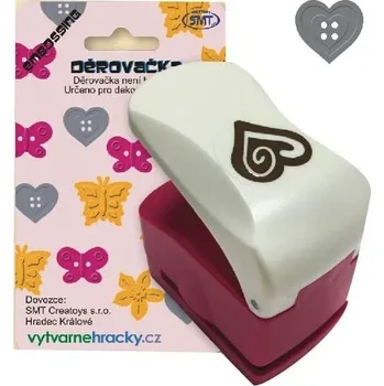 Děrovačka Creatoys Děrovačky s embosing efektem - srdce s dirkami