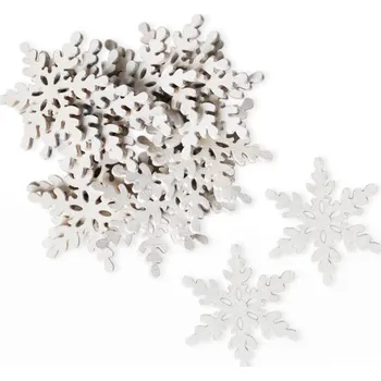 Vánoční dekorace Vločka dřevěná natur 5 cm - 1 ks