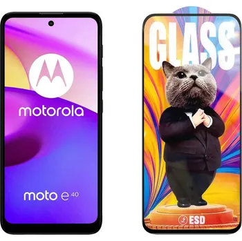 3D Ochranné tvrzené sklo na Motorola Moto E40 - Mr. Cat ESD
