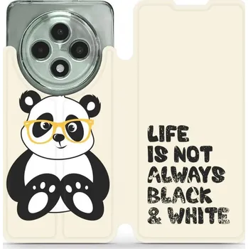 Pouzdro na mobilní telefon Flipové pouzdro Mobiwear - Oppo Reno12 FS 5G - M041S Panda - life is not (Knížkové flip pouzdro, obal, kryt na mobil Oppo Reno12 FS 5G - M041S Panda - life is not, materiál Umělá kůže + TPU - ochrana 360°, stojánek, silikonová vanička, magnetické zavírání