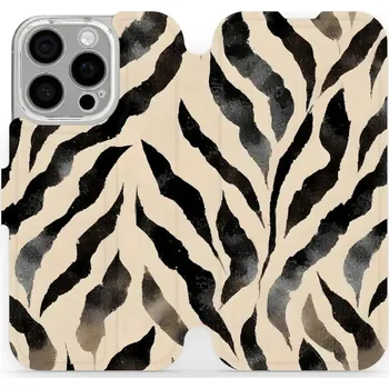 Pouzdro na mobilní telefon Flipové pouzdro Mobiwear - Apple iPhone 16 Pro - VA53S Zebří (Knížkové flip pouzdro, obal, kryt na mobil Apple iPhone 16 Pro - VA53S Zebří, materiál Umělá kůže + TPU - ochrana 360°, stojánek, silikonová vanička, magnetické zavírání)