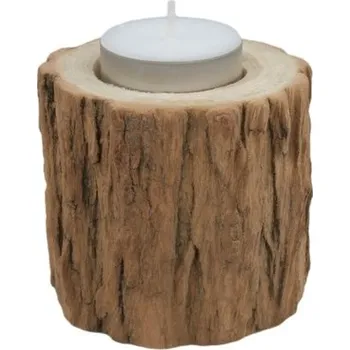 Svícen Dřevěný svícen špalíček na čajovou svíčku průměr cca 7 cm, výška cca 6 cm