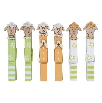 Dřevěné kolíčky ovečky 8,6 cm, 6 ks v sáčku