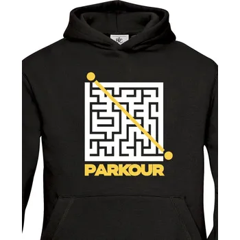 Chlapecká mikina Dětská mikina - Parkour bludiště, Barva Černá, Velikost 122-128, Canvas Dětská mikina Bezvatriko.cz 0800
