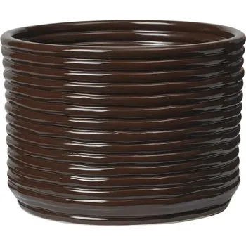 Zahrada Ferm Living, Obal na květináč Corduroy tmavě hnědý - Formadore