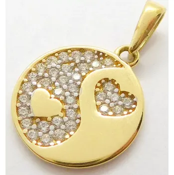 Přívěsek Klenoty Budín Dámský zlatý srdíčkový přívěsek se zirkony 585/1,03gr HK3206 (Klenoty Budín Dámský zlatý srdíčkový přívěsek se zirkony 585/1,03gr HK3206)