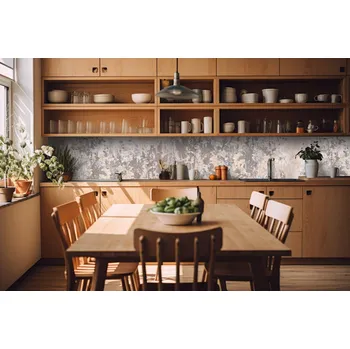 Fototapeta DIMEX | Fototapeta do kuchyně Výstřední zeď KI-420-152| 420 x 60 cm | krémová, šedá + Samolepicí fototapeta za kuchyňskou linku DIMEX Výstřední zeď v šíři 420 cm