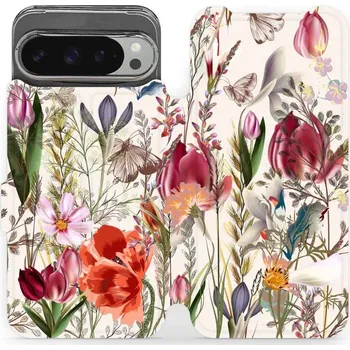 Pouzdro na mobilní telefon Flipové pouzdro Mobiwear - Google Pixel 9 Pro XL - MP01S Rozkvetlá louka (Knížkové flip pouzdro, obal, kryt na mobil Google Pixel 9 Pro XL - MP01S Rozkvetlá louka, materiál Umělá kůže + TPU - ochrana 360°, stojánek, silikonová vanička, magnetické zavírání