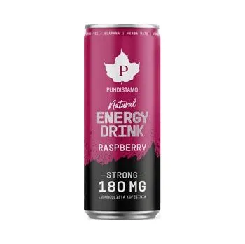 Fitness strava Puhdistamo Natural Energy Drink STRONG 330 ml Varianta: lemon Přírodní energetický nápoj s vysokým obsahem energie a osvěžení