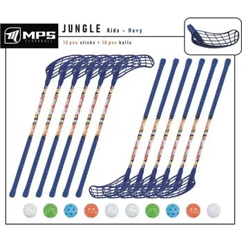 Florbalová hůl Dětský set MPS Jungle Navy (12 hokejek) 6x levá / 6x pravá
