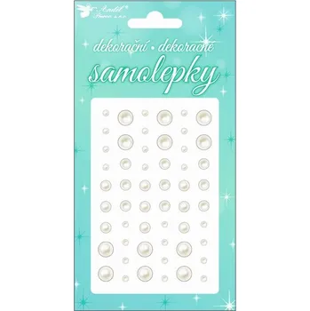 Dekorační samolepky perličky bílé,3 velikosti 12 x 8 cm