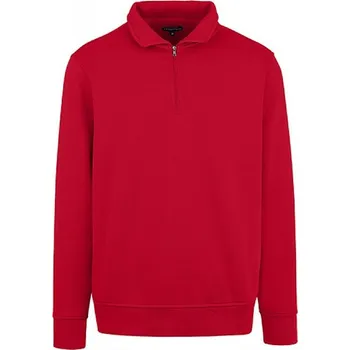 Pánská mikina HRM Měkká prémiová unisex mikina s krátkým zipem Barva: červená, Velikost: S HRM904