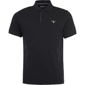 Barbour Tartan Pique Polo Shirt — Classic Black