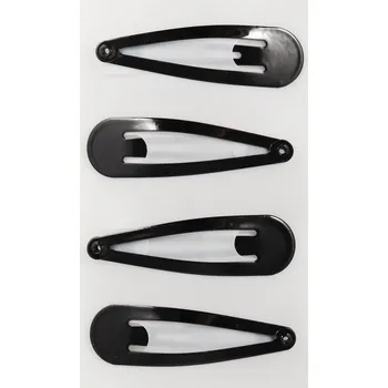 Jednobarevné kovové sponky, 4 ks Barva: černá