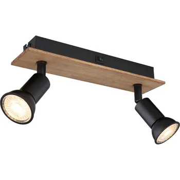 Nástěnné svítidlo Globo Lighting Drew nástěnné svítidlo 2x35 W černá-dřevo 57998-2W