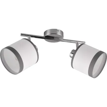 Trio Leuchten R81552006 DAVOS - Stropní moderní svítidlo s bílo šedými textilní stínidly, 2 x E14 (Stropní moderní svítidlo s naklápěcími stínidly)