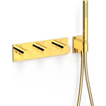 Vodovodní baterie Tres B-System vanová baterie pod omítku s termostatem zlatá 30735301OR