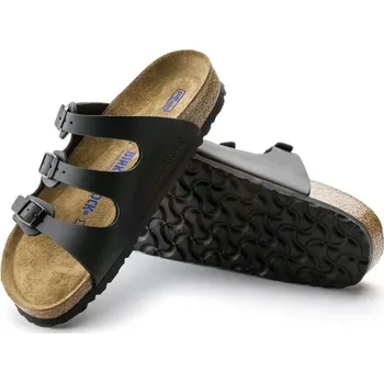 Dámské sandále Birkenstock Florida dámské kožené pantofle 53011 Černá 41
