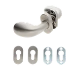 KOVIAN, s.r.o. Oválná klika včetně spodní rozety, broušená nerez AISI304