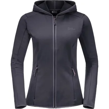 Dámská větrovka Černá dámská fleecová bunda s kapucí Jack Wolfskin Baiselberg Hooded FZ W 1710771-1388 Velikost: M
