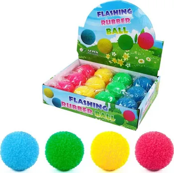 Dětský míč Rappa 975057 skákací míček barevný se světlem 6,5 cm 12 ks mix barev