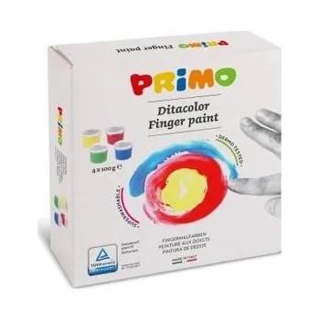 Vodová barva Prstové barvy PRIMO, sada 4 x 100g, kelímky