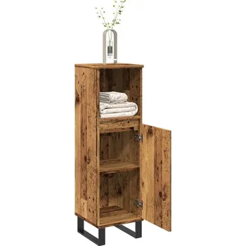 Koupelnový nábytek Koupelnová skříňka old wood 30 x 30 x 100 cm kompozitní dřevo Hnědá 857211