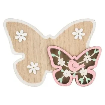 Velikonoční dekorace Motýl dřevěný na postavení 10 cm