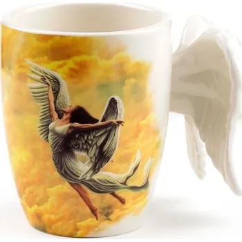Keramický hrnek s tvarovaným uchem-Andělská křídla