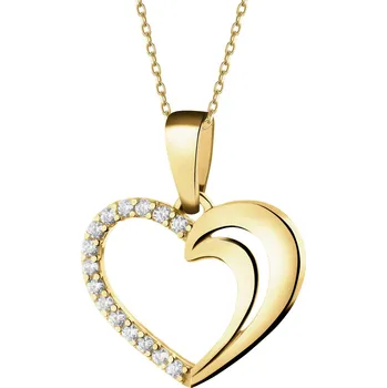Přívěsek Zlatý přívěsek se zirkony - srdce - Z-848.02