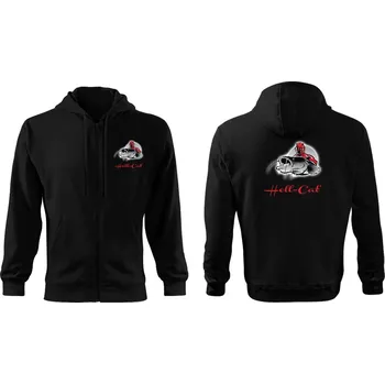 Dámská mikina Hell-Cat dámská mikina s kapucí a zipem černá|L