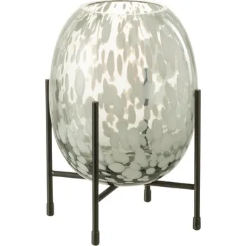 Svícen Bílý skleněný svícen J-line Refy S