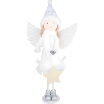 Vánoční dekorace Anděl s hvězdou na postavení 41 cm
