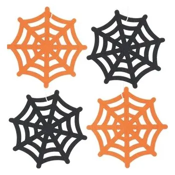 Pavučiny z filcu na zavěšení 18 cm, 4 ks