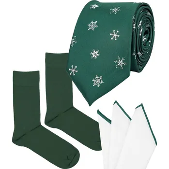 Kravata Bubibubi Vánoční kravatová sada se sněhovými vločkami velikost ponožek 43-46