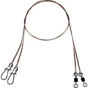 MISTRALL Ocelové lanko pro lov dravců 1 x 7 (7 kg) Velikost 25cm, 2ks/bal-MAM6310002