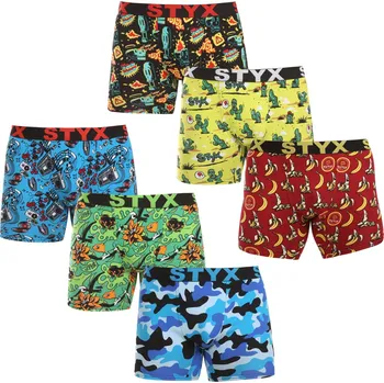 Boxerky 6PACK pánské boxerky Styx long art sportovní guma vícebarevné (6UN13198780) XXL Možnost vrácení zboží ZDARMA do 120 dnů!