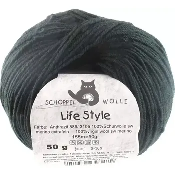 Příze Schoppel wolle Life Style 9303 Anthrazit (Příze Life Style 9303 Anthrazit)