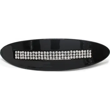 Černá spona s kamínky Varianta: oválná