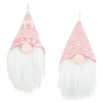 Vánoční dekorace Skřítek na zavěšení 14 cm, růžový