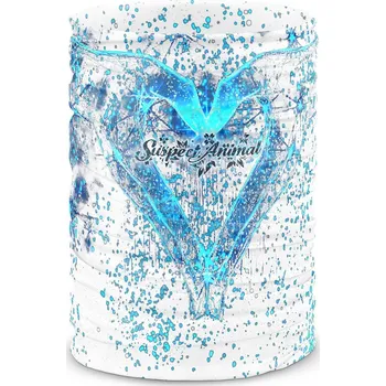 Nákrčník Multifunkční šátek HEART bílá - Modrá / ONE SIZE