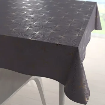 ubrus Sametový čtvercový ubrus Isabela IBL-003 Rose Gold trojúhelníky na šedém 40x40 cm