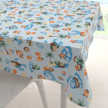 ubrus Dětský bavlněný čtvercový ubrus Sandra SA-535 Mořská zvířátka na světle modrém 40x40 cm