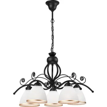 Žárovka Lustr na řetězu RETRO II 5xE27/60W/230V černá matná