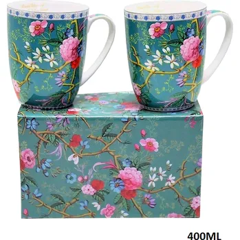 Queen Isabell Collection Porcelánové hrnky Meadow v dárkové krabičce 2 ks - 400 ml
