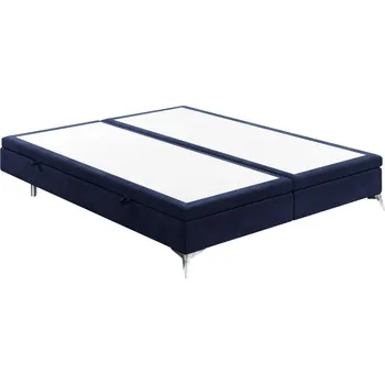 Postel Maison de Rêve Modrá sametová dvoulůžková postel FIR 140 x 200 cm s úložným prostorem