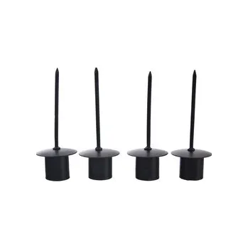 Svícen Svícen kov zápich černý 4 ks 11 cm