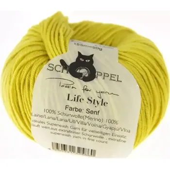 Příze Schoppel wolle Life Style 0583 Senf (Příze merino Life Style 0583 Senf)