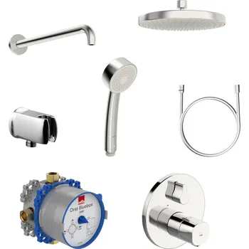 Sprchový set Oras Bluebox sprchová sada pod omítku s termostatem s dešťovou sprchou chrom 2090